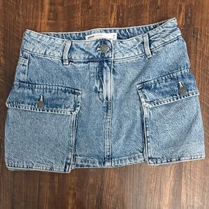 Garage Blue Denim Skort with Pockets